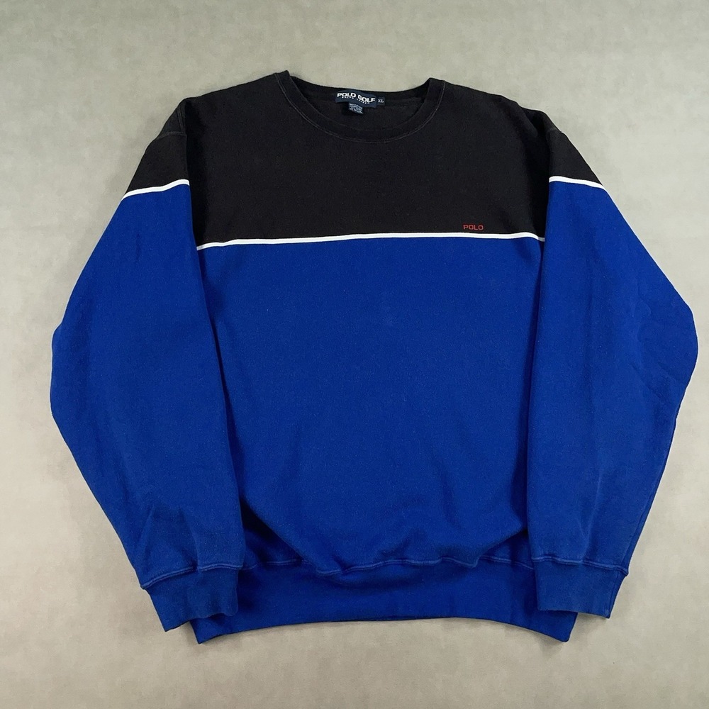 Vintage Polo Golf Ralph Lauren Spell Out Color Block Sweatshirt Crewneck 90s